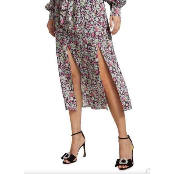 Cinq a Sept Quin Floral MIDI Dress NWT Size 4 - Picture 5 of 15
